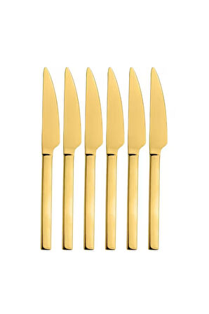 Parlak Gold Yemek Bıçağı Seti, 6 Adet