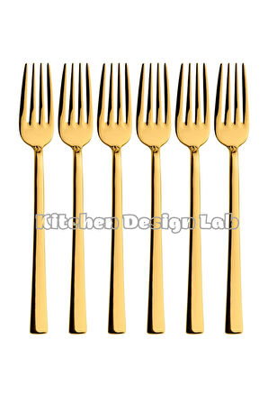 Parlak Gold Yemek Çatal Seti, 6 Adet