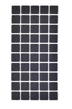 Siyah Keçe 50 Adet 2 X 2 Cm Kare Yapışkanlı Sandalye, Masa, Koltuk Altı Parke Koruma Keçesi