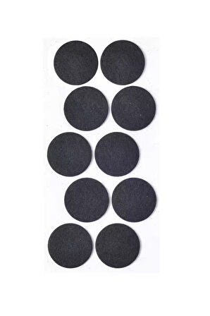 Siyah 10 Adet 4,5 Cm Yuvarlak Yapışkanlı Sandalye, Masa, Koltuk Altı Parke Koruma Keçesi