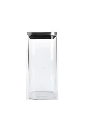 Vakum Krom Kapaklı Kare Cam Kavanoz 6,5x15,5 Cm - 450 Ml Cam Baharatlık Saklama Kabı 3 Adet
