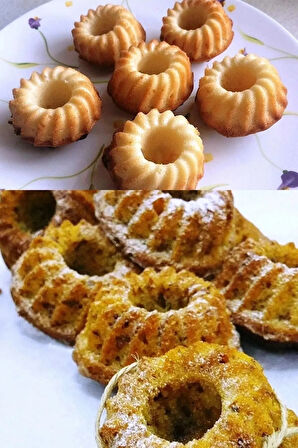 Mavi 6'lı Silikon Mini Kek Kalıbı - Muffin Kalıbı 6 Adet Göbekli Kek Kalıbı