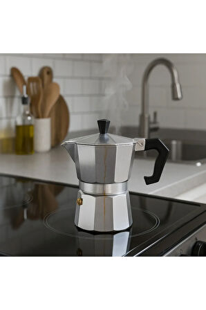 Moka Pot Express- Espresso Kahve Demleme Makinesi 6 Kişilik - Espresso Kahve Demleme 6 Cup