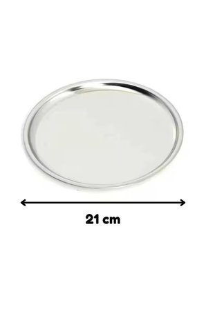Paslanmaz Çelik 4 Adet 21 Cm Yuvarlak Servis, Pasta, Kurabiye, Ikram Tabağı, Servis Tabağı 4 Adet