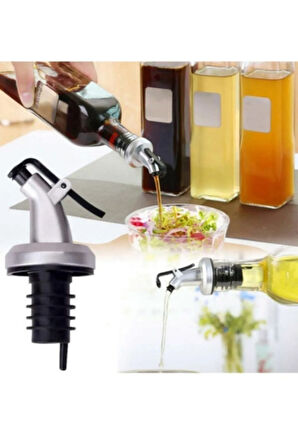 6 Adet Kapaklı Şişe Ucu Servis Aparatı Damlalık Yağdanlık Tıpa