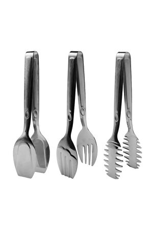 Paslanmaz Maşa Seti Makarna, Salata, Pasta Maşa Seti 3 Lü Set