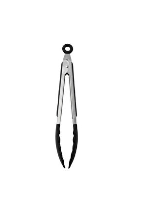 Antrasit/siyah Silikon Uçlu Metal Maşa Antrasit/siyah Renk Servis, Mangal Ve Kızartma Maşası 23 Cm