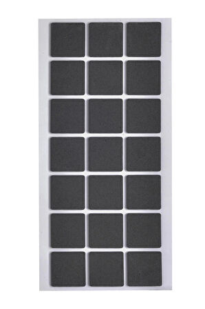 Siyah Keçe Kare 21 Adet 3 X 3 Cm 21 Adet Yapışkanlı Sandalye, Masa, Koltuk Altı Siyah Keçe