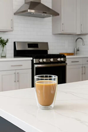 Çift Cidarlı Uzun Bardak 400 ml Su, Meşrubat, Nescafe, Latte Bardağı Çeyiz Listesi 6 Adet - 2258