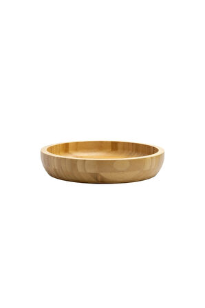Yuvarlak Bambu Orta Boy Çok Amaçlı Kase, Bambu Çerezlik, Sunum Tabağı 16 Cm