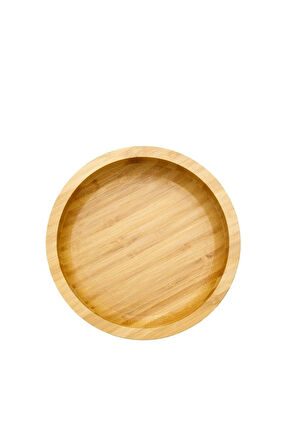 Yuvarlak Bambu Orta Boy Çok Amaçlı Kase, Bambu Çerezlik, Sunum Tabağı 16 Cm