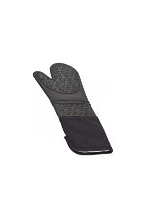 2'li Set Siyah 45x65 Cm Silikon Hamur Açma Matı Ve Gri Silikon Yanmaz Mutfak Fırın Eldiveni