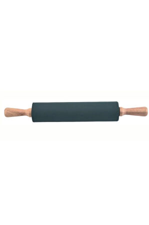 Pembe 45x65 Cm Silikon Hamur Açma Matı Ve Bambu Saplı Silikon Merdane