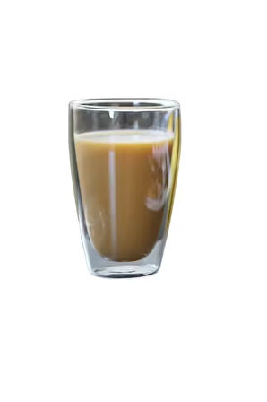 Yeni Stil Çift Cidarlı Uzun Bardak 400 ml Su, Meşrubat, Nescafe, Latte Bardağı 3 Adet - 2258