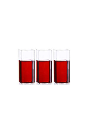 Yeni Stil Kare Cam Latte,Kahve,Meşrubat,smoothie Bardağı 400 ML 3 Adet
