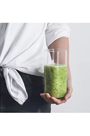Yeni Stil Kare Cam Latte,kahve,meşrubat,smoothie Bardağı 400 ml Çeyiz Listesi 6 Adet