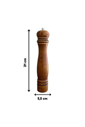Bambu Gövdeli Komple Ahşap Tuz Karabiber Değirmeni Baharat Öğütücüsü Büyük Boy 30 Cm 2 Adet