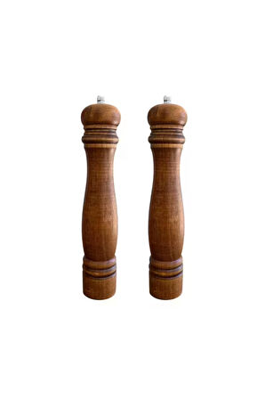 Bambu Gövdeli Komple Ahşap Tuz Karabiber Değirmeni Baharat Öğütücüsü Büyük Boy 30 Cm 2 Adet
