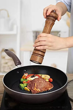 Bambu Gövdeli Komple Ahşap Tuz Karabiber Değirmeni Baharat Öğütücüsü Büyük Boy 30 Cm 2 Adet