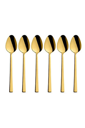 Parlak Gold Tatlı Çatal Ve Kaşık Seti - 12 Adet Kahvaltı Pasta Tatlı Çatal Kaşık Seti Kutulu Set