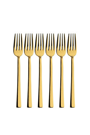 Parlak Gold Tatlı Çatal Ve Kaşık Seti - 12 Adet Kahvaltı Pasta Tatlı Çatal Kaşık Seti Kutulu Set