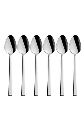 Parlak Gümüş Pasta Tatlı Kaşık-Çatal-Bıçak Seti, Paslanmaz Çelik Kaşık-Çatal-Bıçak Seti 18 Adet