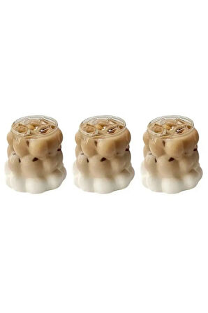 Yeni Stil Borosilikat Üzüm Şekilli Cam Bardak, Latte, Meşrubat, Bubble Bardak 300 ml 3 Adet - 2431