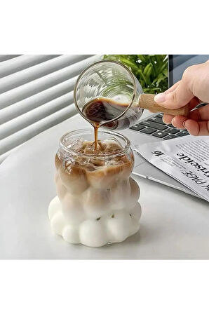 Yeni Stil Borosilikat Üzüm Şekilli Cam Bardak, Latte, Meşrubat, Bubble Bardak 300 ml 3 Adet - 2431