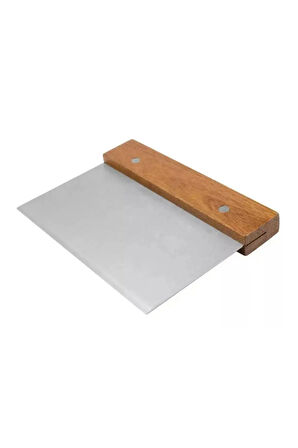 Siyah 45x65 Cm Silikon Hamur Açma Matı ve Paslanmaz Çelik Ahşap Saplı Hamur  Kesici Kazıyıcı Spatula