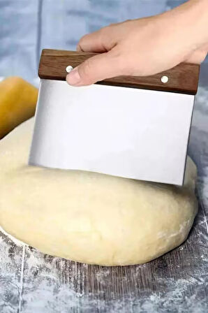 Gri Silikon Hamur Açma Matı 45 X 65 Cm, 36 Cm Pizza Tepsisi Ve Ahşap Saplı Hamur ve Pizza Kesici