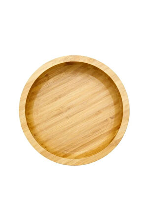 Yuvarlak Bambu Orta Boy Çok Amaçlı Kase, Bambu Çerezlik, Sunum Tabağı 16 Cm Orta Boy Sunum 3 Adet