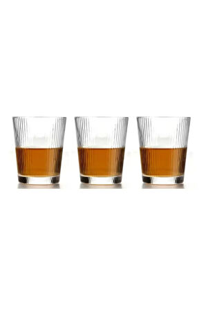 Yeni Tasarım Cam Çizgili Meşrubat, Latte, Su, Nescafe Bardağı 300 ml - 2 Adet - 2440