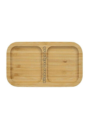 Bambu 2 Bölmeli Çerezlik / Sunumluk / Yağdanlık Şişe Standı 1 Adet