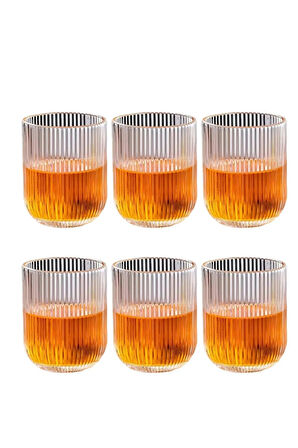 Çizgili Su Meşrubat Latte Nescafe, Cam Bardak Çeyiz Listesi 6 Adet 260 ml - 2013