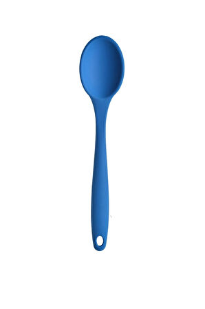 Mavi Silikon Kaşık Büyük Boy Yanmaz Yapışmaz Silikon Kaşık Mavi 27 Cm - 1 Adet