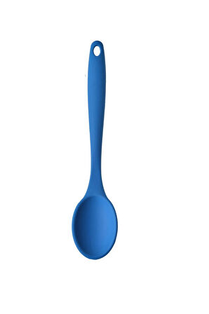 Mavi Silikon Kaşık Büyük Boy Yanmaz Yapışmaz Silikon Kaşık Mavi 27 Cm - 1 Adet