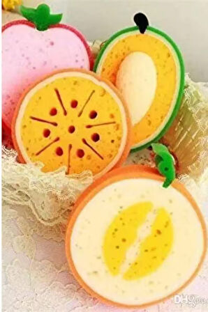 2 Adet Meyve Şekilli Sevimli Bulaşık Süngeri, Yumuşak Temizlik Süngeri, Portakal, Avokado Şekilli