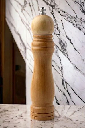Bambu Gövdeli Komple Ahşap Tuz Karabiber Değirmeni Baharat Öğütücüsü Büyük Boy 21 Cm 2 Adet