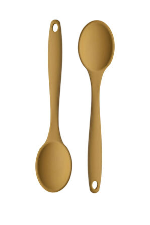 Sarı Silikon Kaşık Büyük Boy Yanmaz Yapışmaz Silikon Kaşık Sarı 1 Adet 27 Cm