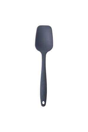 5 Li Antrasit Yanmaz Silikon Düz Yassı Spatula Kaşık 3 Adet Siyah Metal Ve Silikon Uçlu Maşa 2 Adet