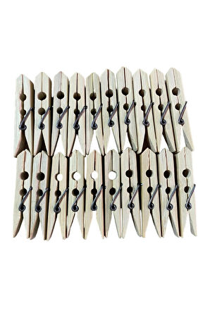 Bambu Çamaşır Mandalı Çamaşır Maşası 60 Adet