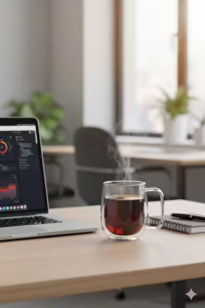 Çift Cidarlı Borosilikat Cam Nescafe,latte,filtre Kahve,süt,bitki Çayı Kupası 300 ml 4 Adet 2769