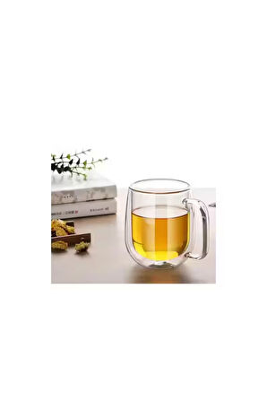 Çift Cidarlı Borosilikat Cam Nescafe,latte,filtre Kahve,süt,bitki Çayı Kupası 300 ml 4 Adet 2769