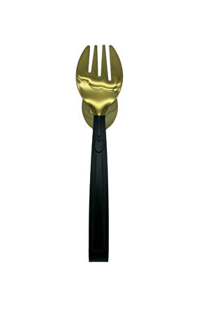 Lüks 3 Parça Gold Siyah Paslanmaz Çelik Makarna, Salata, Pasta Maşa Seti Paslanmaz Çelik
