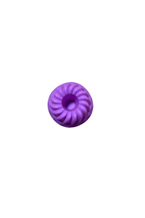 Mor 6'lı Silikon Mini Kek Kalıbı - Muffin Kalıbı 6 Adet Göbekli Kek Kalıbı