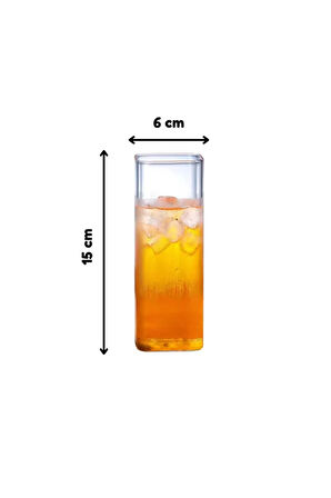 Yeni Stil Kare Cam Latte,Kahve,Meşrubat,smoothie Bardağı 450 ML 3 Adet