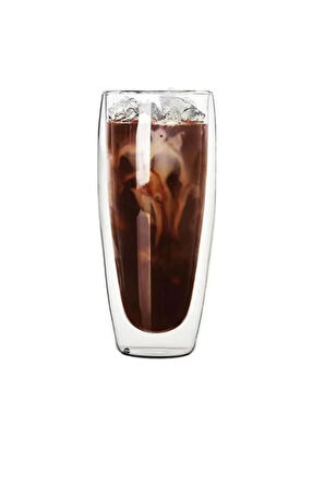 Çift Cidarlı Uzun Meşrubat,Kokteyl,Latte 320 ML Cam Bardak Seti 6 Adet 2324