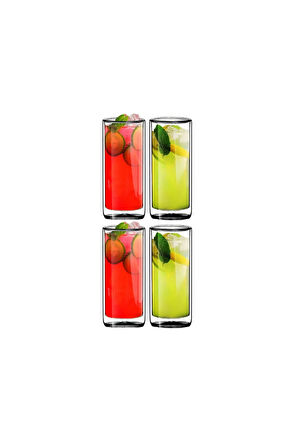 Uzun Cam Su,Latte,Meşrubat,Smoothie  Bardağı Seti 270 ML 4 Adet 2325