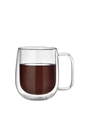Çift Cidarlı Borosilikat Cam Nescafe,latte,filtre Kahve,süt,bitki Çayı Kupası 300 ml 6 Adet 2769