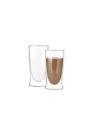 Çift Cidarlı Uzun Cam Kokteyl -Meşrubat-Latte Bardağı 350 ML 6 Adet 2323